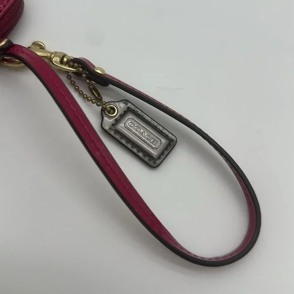 COACH F50282 Poppy Pink - Purple Wristlet - Wallet - Signature C Jacquard - Picture 6 of 8